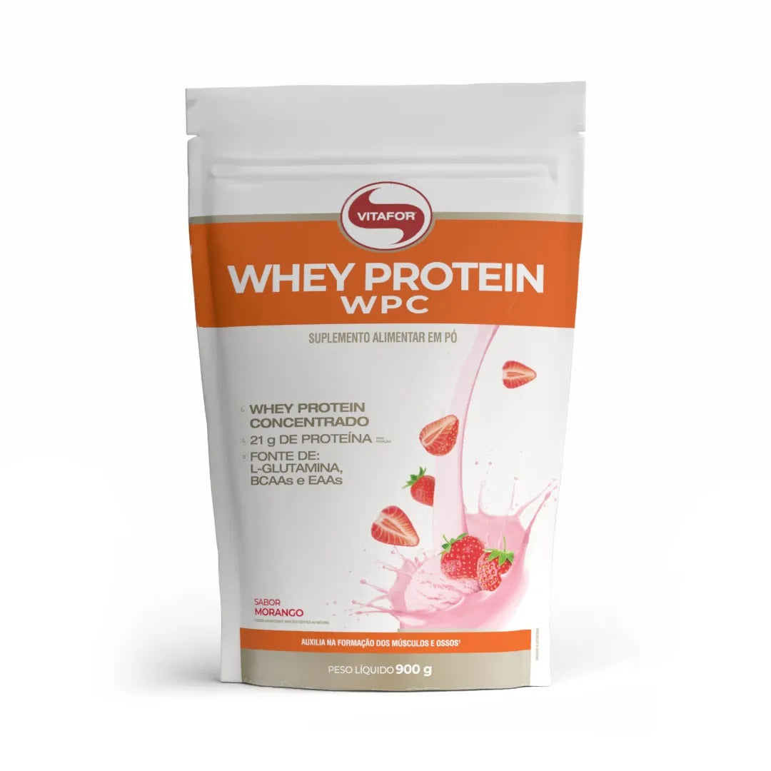 WHEY PROTEIN WPC Pouch 900g Sabor Morango