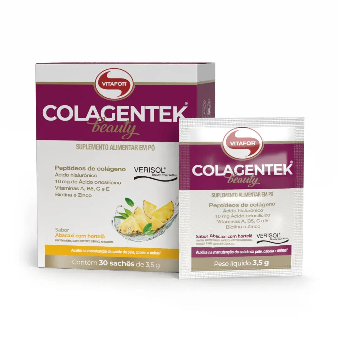 COLAGENTEK® BEAUTY Sabor Abacaxi c/ Hortelã 30 Sachês 3,5g