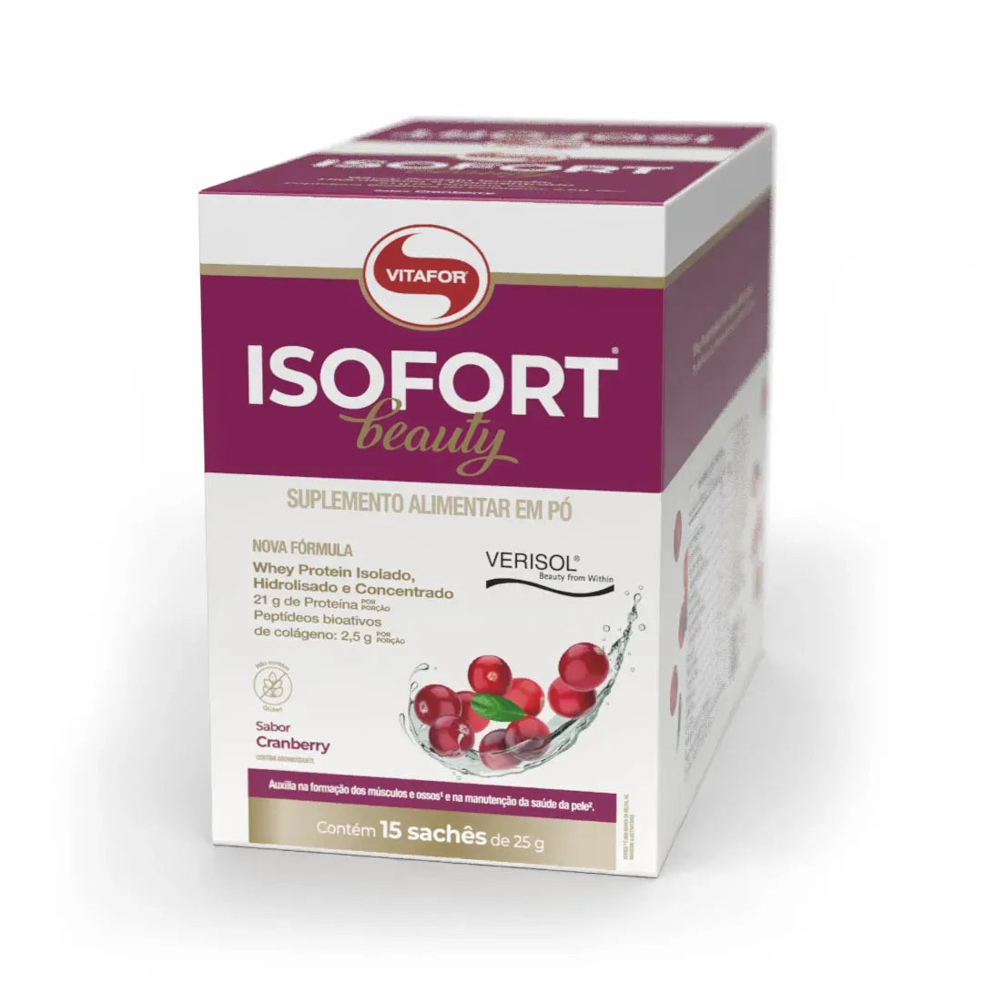 ISOFORT® BEAUTY 15 Sachês 25g Sabor Cranberry