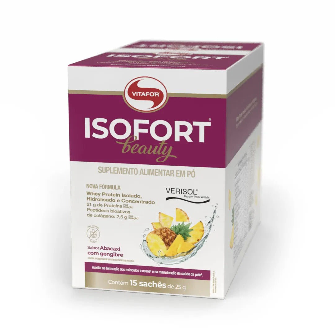 ISOFORT® BEAUTY – 15 sachês 25g abacaxi com gengibre